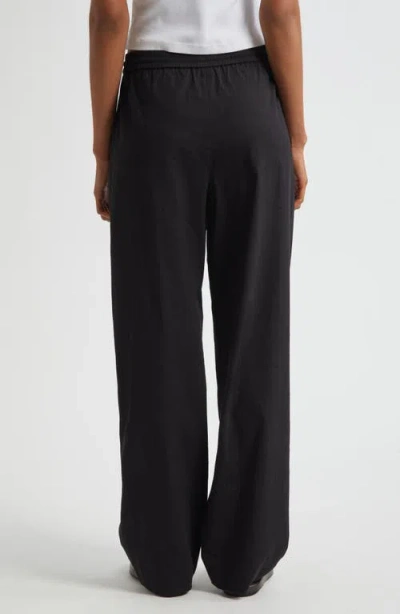 Theory Linen Blend Drawstring Pants In Black