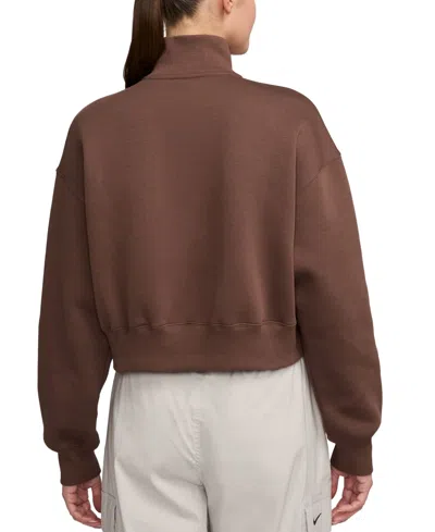 Nike Women's  Sportswear Phoenix Fleece 1/4-zip Cropped Sweatshirt