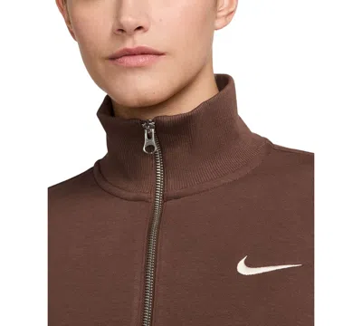 Nike Women's  Sportswear Phoenix Fleece 1/4-zip Cropped Sweatshirt