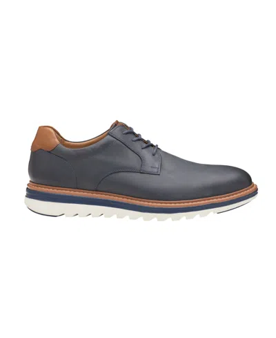 Johnston & Murphy Braydon Plain Toe Derby In Blue