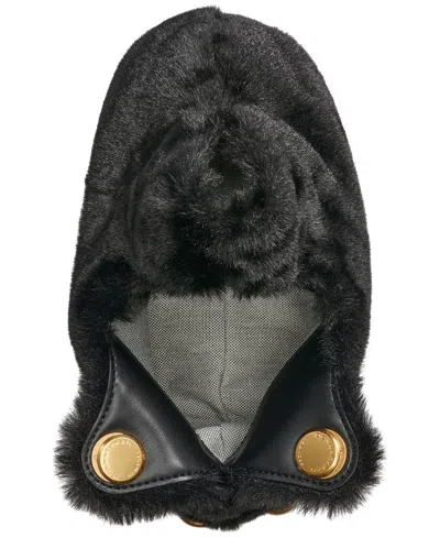 Donna Karan Lawrence Faux Fur Wristlet With Chain Strap In Black