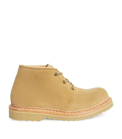 Our Legacy Beige Suede Chukka Ankle Boots In Brown