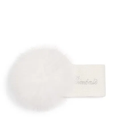 Bimbalò Wool-blend Pom-pom Headband In White