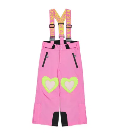 Stella Mccartney Kids Heart Pink Ski Salopettes In Pink