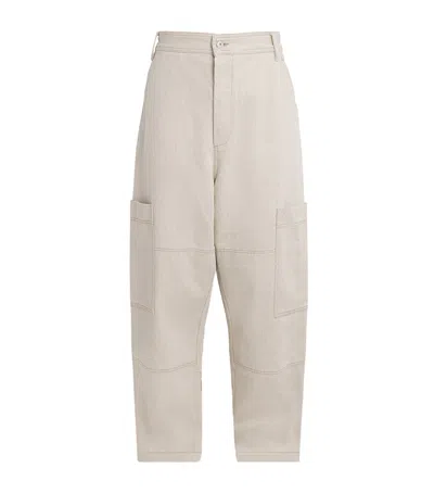 Jacquemus Cargo Trousers With Pockets And Loops In Neutral