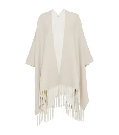 Brunello Cucinelli Wool-cashmere Reversible Poncho In Multi