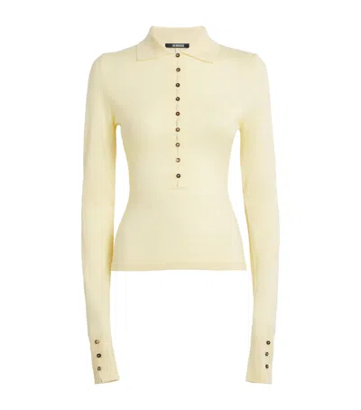 Jacquemus Merino Wool Polo Sweater Merino ml In Yellow