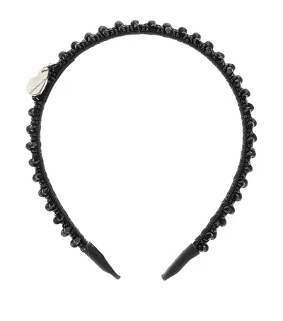 Monnalisa Beaded Headband In Black