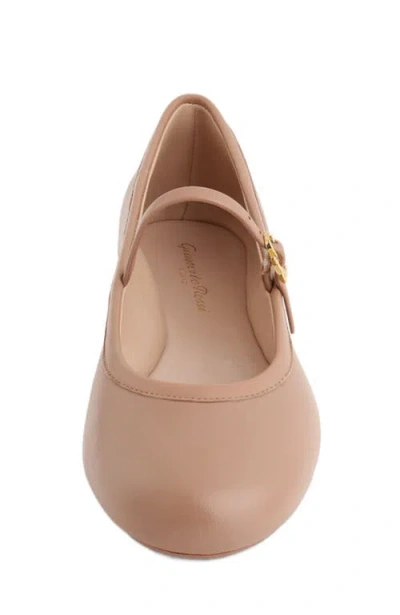 Gianvito Rossi Carla Nappa Leather Ballet Flats In Beige