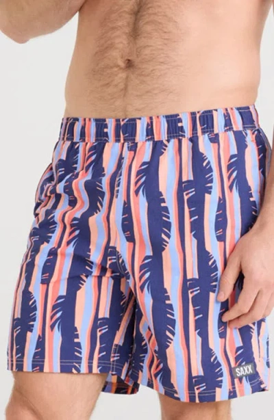 Saxx Go Coastal 2-in-1 Volley 7-inch Swim Trunks In Multi
