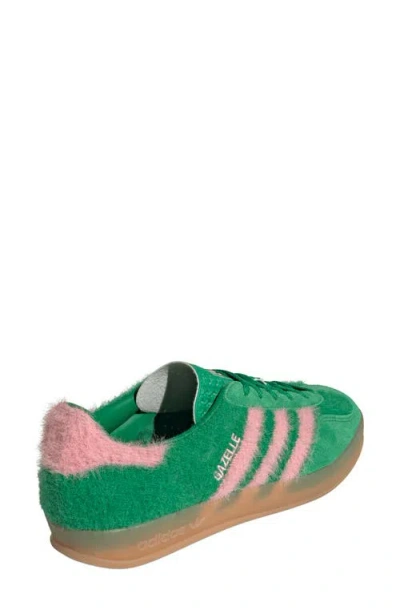 Adidas Originals Gazelle Indoor Suede-trimmed Brushed-knit Sneakers In Green