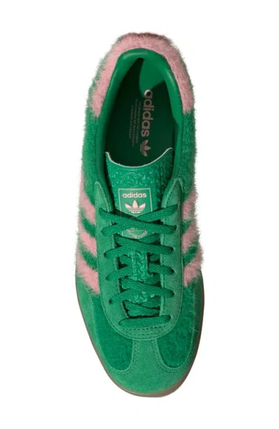 Adidas Originals Gazelle Indoor Suede-trimmed Brushed-knit Sneakers In Green