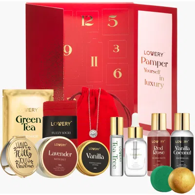 Lovery 12-pc. Advent Calendar Bath & Body Gift Set In Red