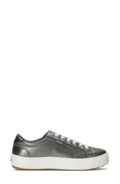 Keds Women's Park Metallic Leather Lace Up Leather Sneakers In Gray