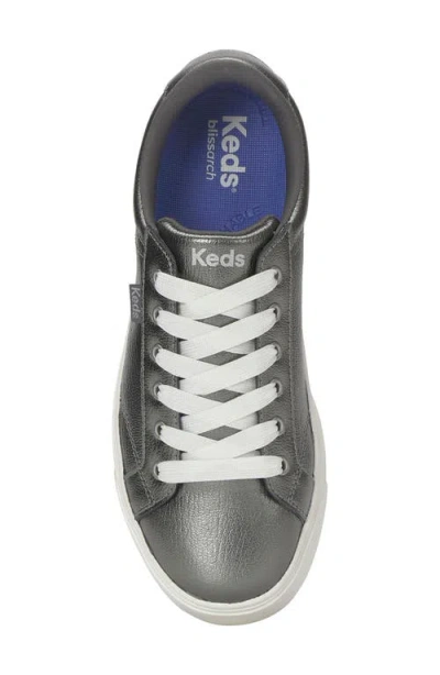 Keds Women's Park Metallic Leather Lace Up Leather Sneakers In Gray