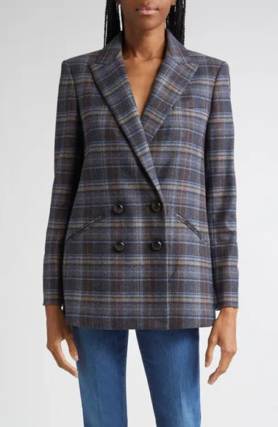 Veronica Beard Oria Plaid Wool Blend Dickey Jacket In Multi