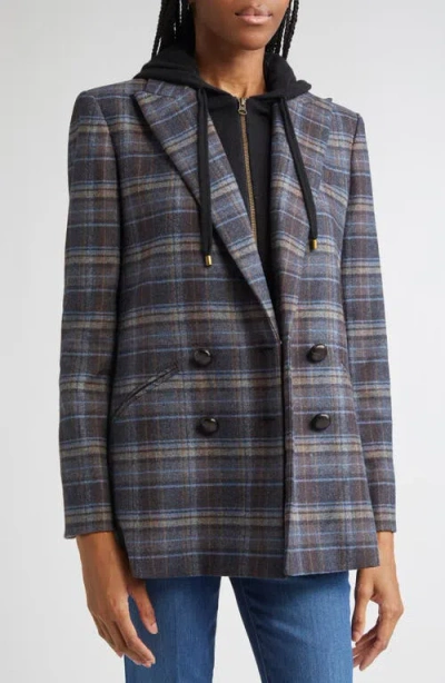 Veronica Beard Oria Plaid Wool Blend Dickey Jacket In Multi