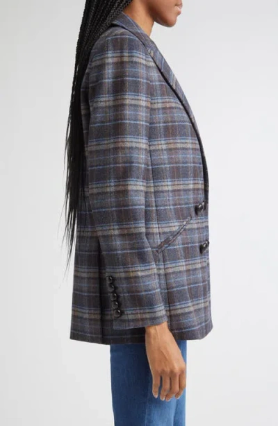 Veronica Beard Oria Plaid Wool Blend Dickey Jacket In Multi