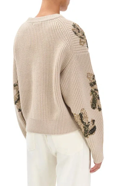 Rag & Bone Julie Sequin Detail Wool Sweater In Neutral