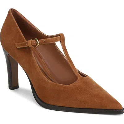 Sarto By Franco Sarto Atley T-strap Pointed Toe Pump In Brown