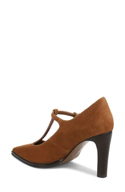 Sarto By Franco Sarto Atley T-strap Pointed Toe Pump In Brown