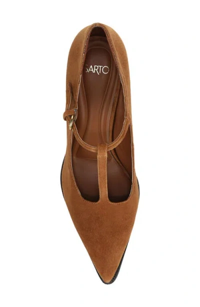 Sarto By Franco Sarto Atley T-strap Pointed Toe Pump In Brown