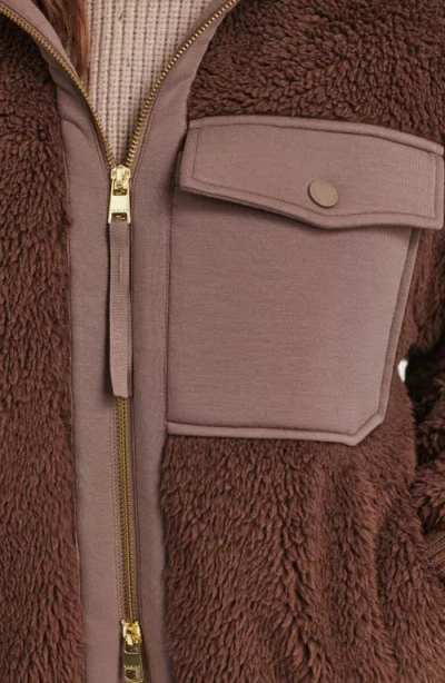 Varley Womens Lowell Sherpa Fleece Jacket Carafe In Brown