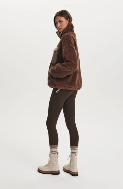 Varley Womens Lowell Sherpa Fleece Jacket Carafe In Brown