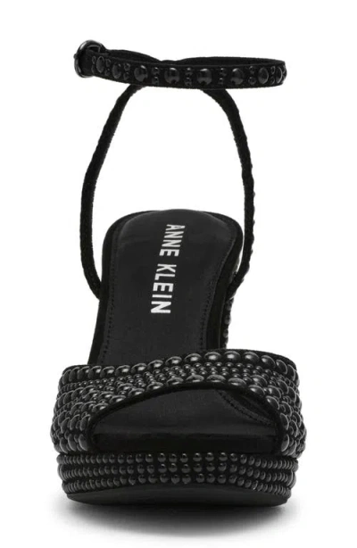 Anne Klein Women's Vanna-p Embellished Block Heel Dress Sandals In Black