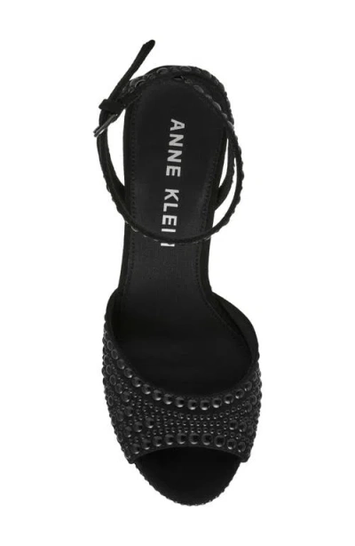 Anne Klein Women's Vanna-p Embellished Block Heel Dress Sandals In Black