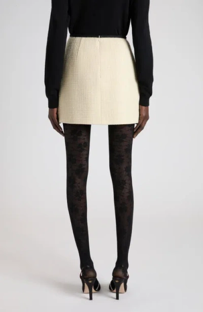 Valentino Ruffled Taffeta-trimmed Wool-blend Tweed Mini Skirt In Multi