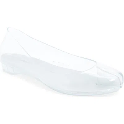 Jeffrey Campbell Fixed Split Toe Jelly Flat In Transparent