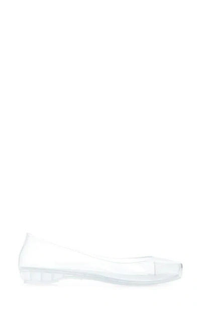 Jeffrey Campbell Fixed Split Toe Jelly Flat In Transparent