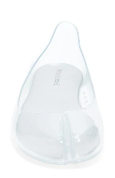 Jeffrey Campbell Fixed Split Toe Jelly Flat In Transparent