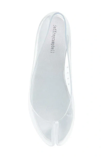Jeffrey Campbell Fixed Split Toe Jelly Flat In Transparent
