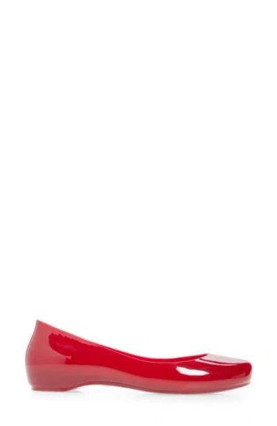 Jeffrey Campbell Fixed Split Toe Jelly Flat In Red