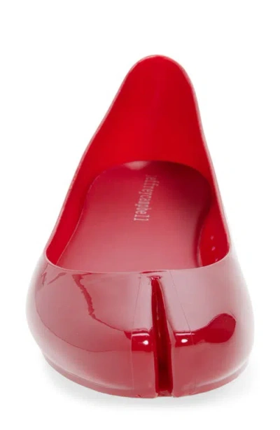 Jeffrey Campbell Fixed Split Toe Jelly Flat In Red