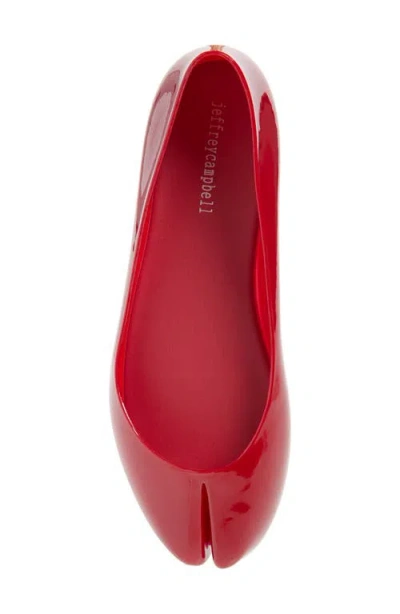 Jeffrey Campbell Fixed Split Toe Jelly Flat In Red