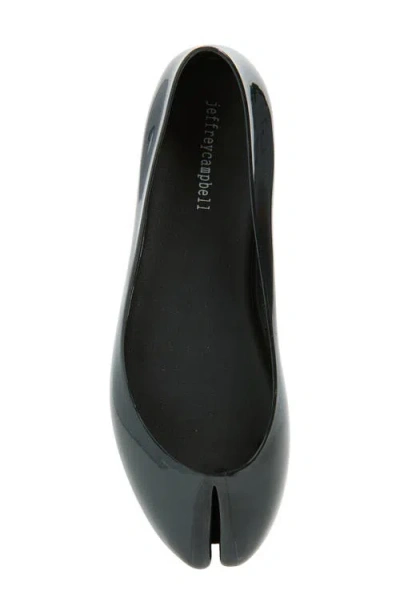Jeffrey Campbell Fixed Split Toe Jelly Flat In Black