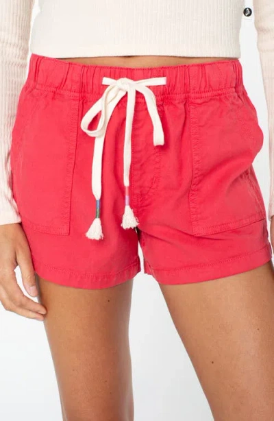 Roxy Lil Trooper Drawstring Shorts In Red