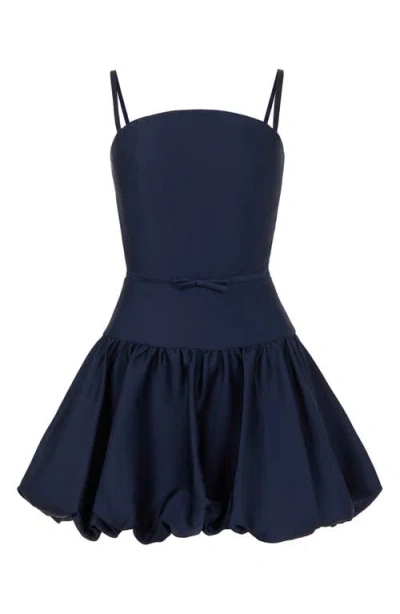 Sau Lee Maddie Bubble Hem Satin Cocktail Dress In Blue