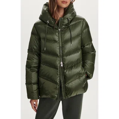 Varley Madelina Hooded Quilted Shell Down Jacket In Green
