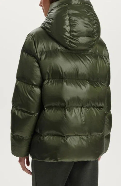 Varley Madelina Hooded Quilted Shell Down Jacket In Green