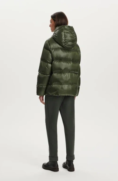 Varley Madelina Hooded Quilted Shell Down Jacket In Green