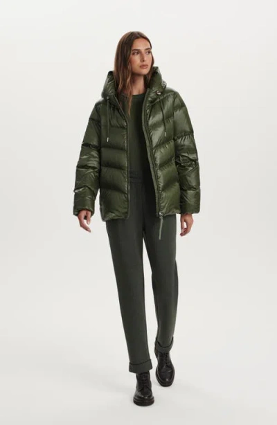 Varley Madelina Hooded Quilted Shell Down Jacket In Green