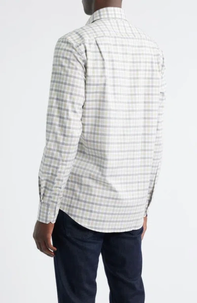 Scott Barber Regular Fit Check Mélange Cotton Gingham Button-up Shirt In White
