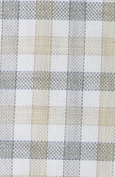 Scott Barber Regular Fit Check Mélange Cotton Gingham Button-up Shirt In White