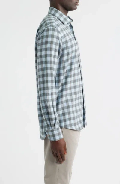 Scott Barber Canclini Regular Fit Check Cotton Mélange Flannel Button-up Shirt In Multi