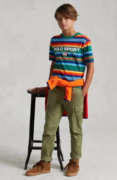 Polo Ralph Lauren Kids' Slim Fit Stretch Twill Cargo Pants In Green