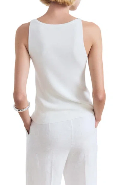 Mango Fitted Knit Tank In White